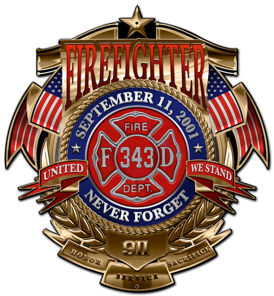 Firefighter Never Forget 15 x 16