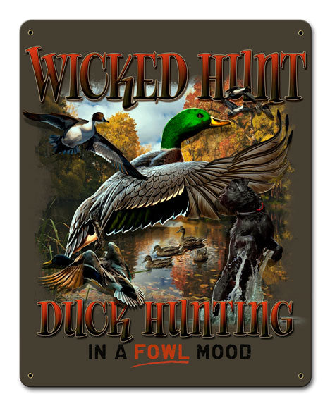 Duck Hunter Brown Background 12 x 15