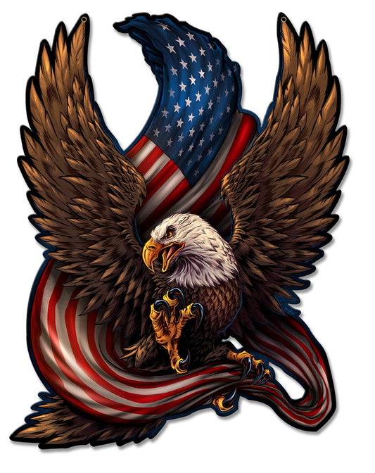 Eagle And Flag 13 x 17