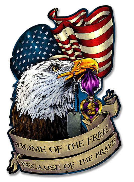 Purple Heart Eagle Flag 13 x 20