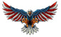 Eagle With Us Flag Wings Spread 21 x 12