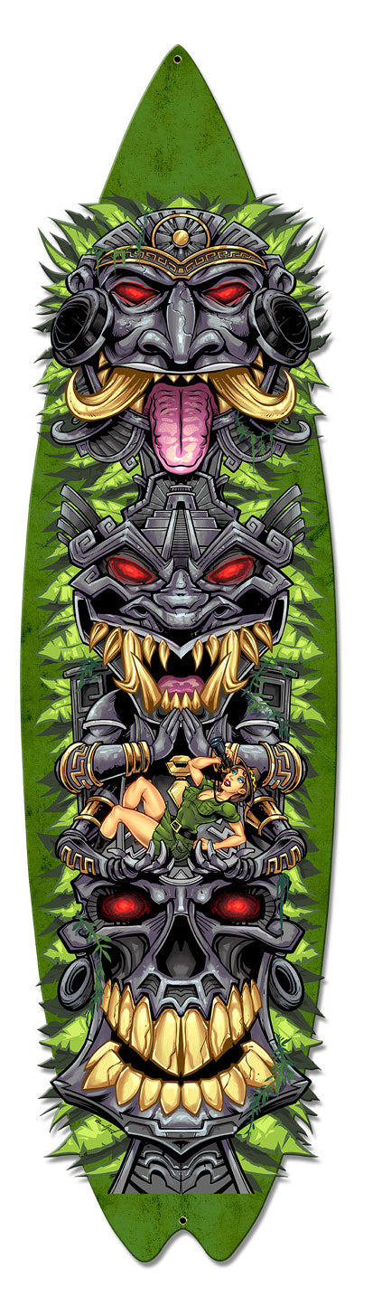 Tiki Totem Skateboard 34 x 8