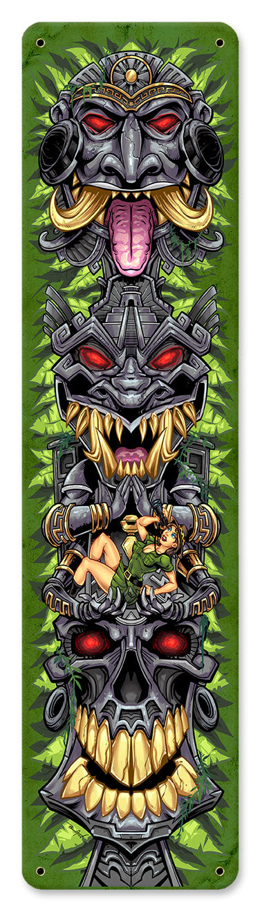 Tiki Totem Skateboard 20 X 5