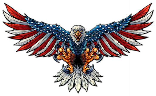 Eagle With Us Flag Spread 58 x 35