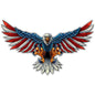 Eagle With Us Flag Double Sided 42 x 25