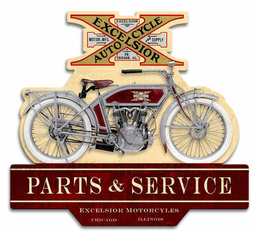 Double Sided Excelsior Motorcycle 17 x 16