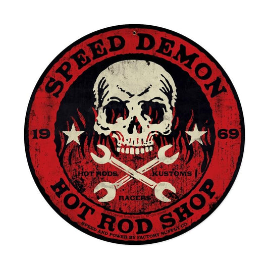 Speed Demon Red Skull 14 x 14