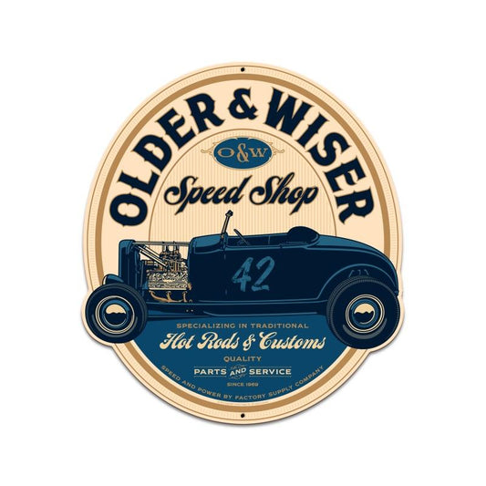Older And Wiser Speed Shop 24 x 27