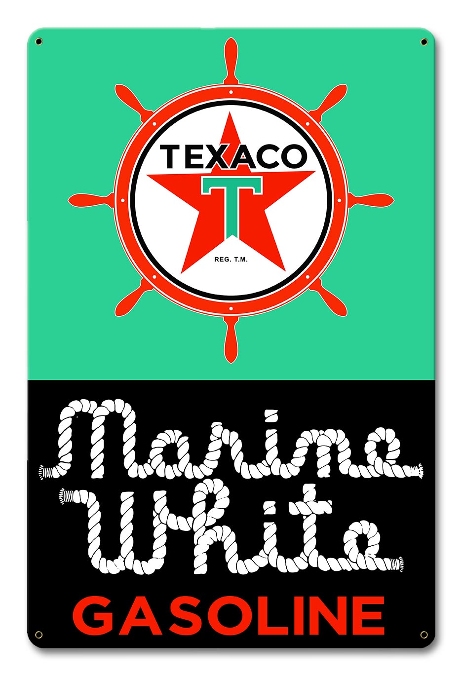 Texaco Marine White 12 X 18
