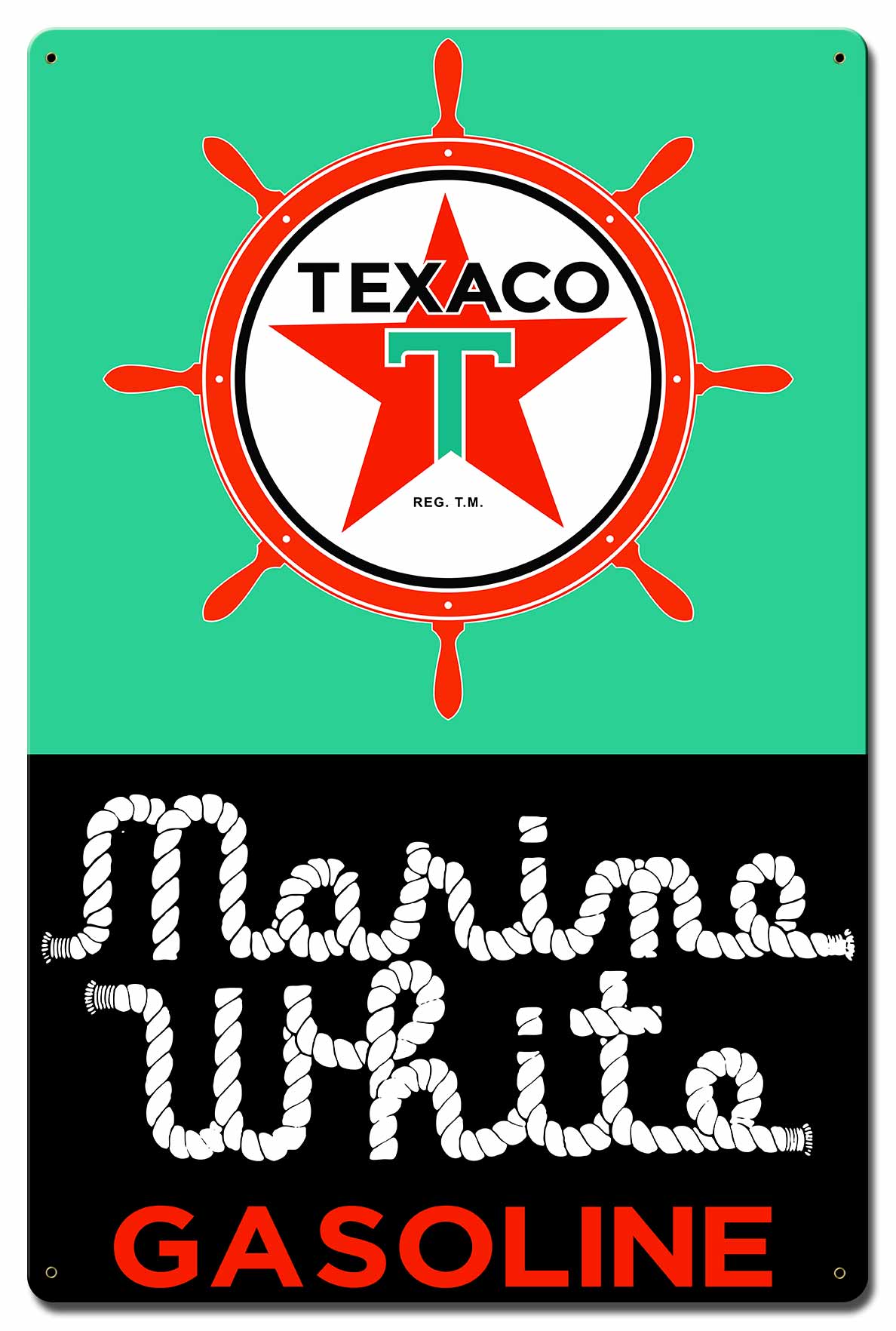 Texaco Marine White 16 X 24