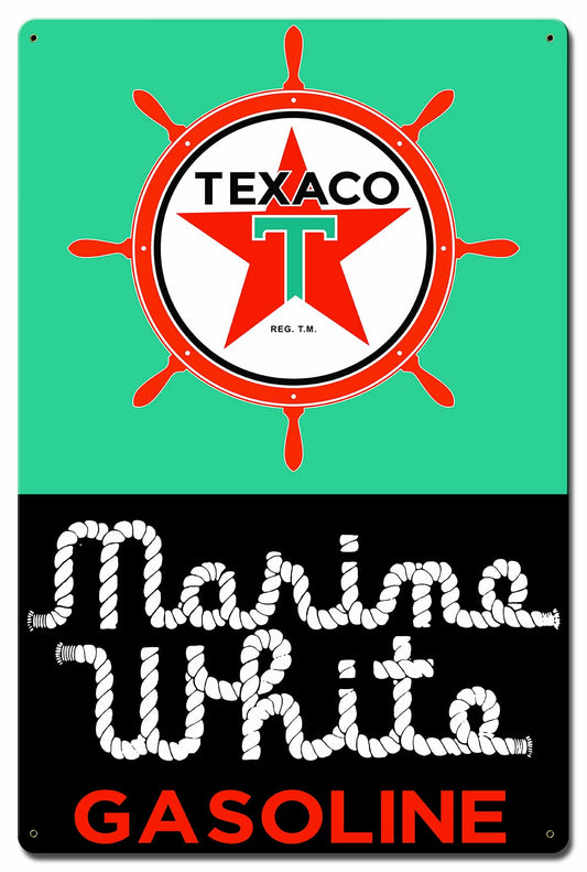 Texaco Marine White 16 X 24