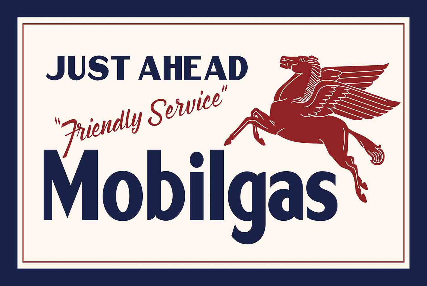 Mobilgas Service Ahead 24 X 16
