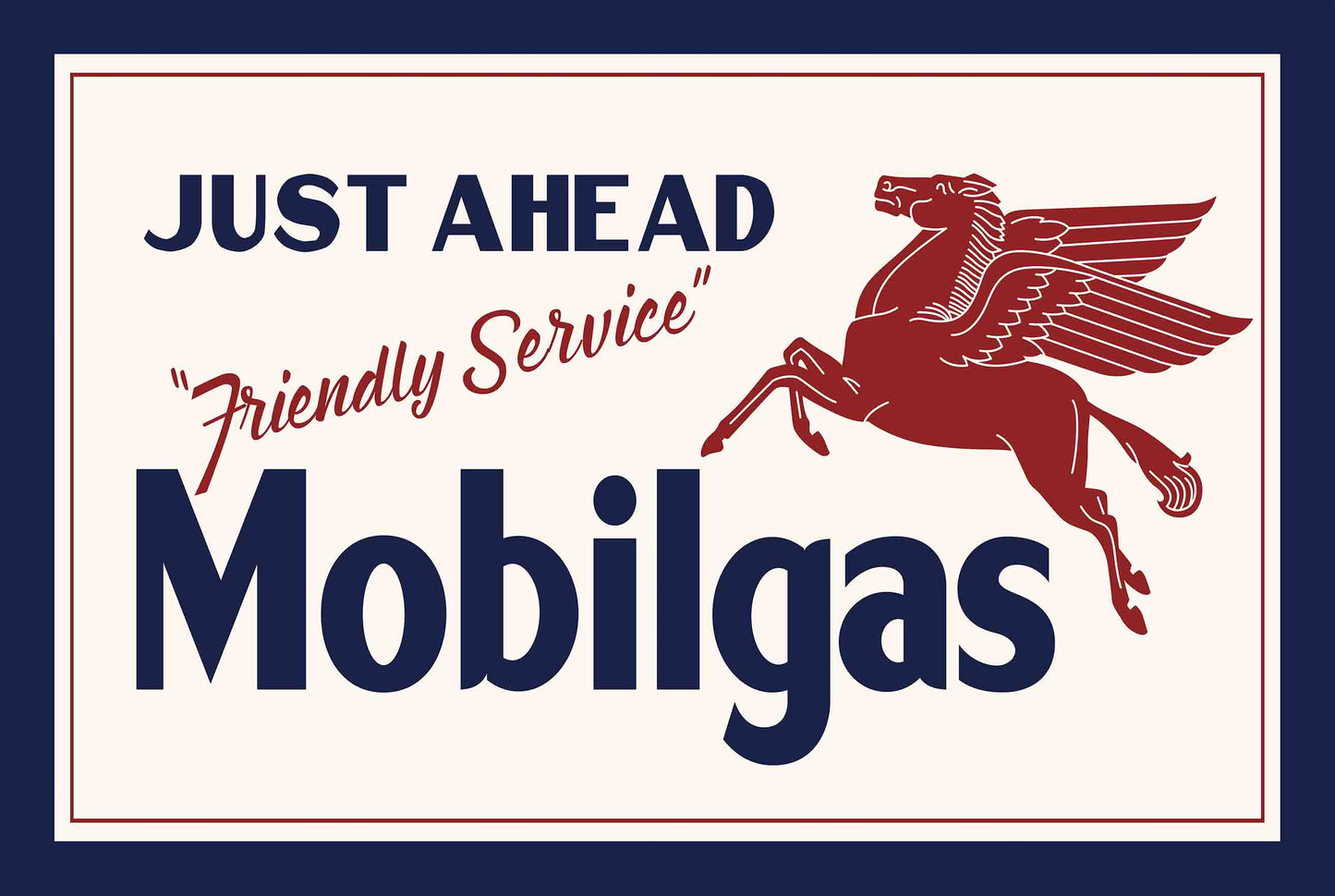 Mobilgas Service Ahead 36 X 24