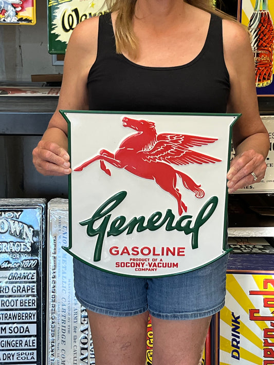 Mobil General Gasoline Vintage Style Metal Sign