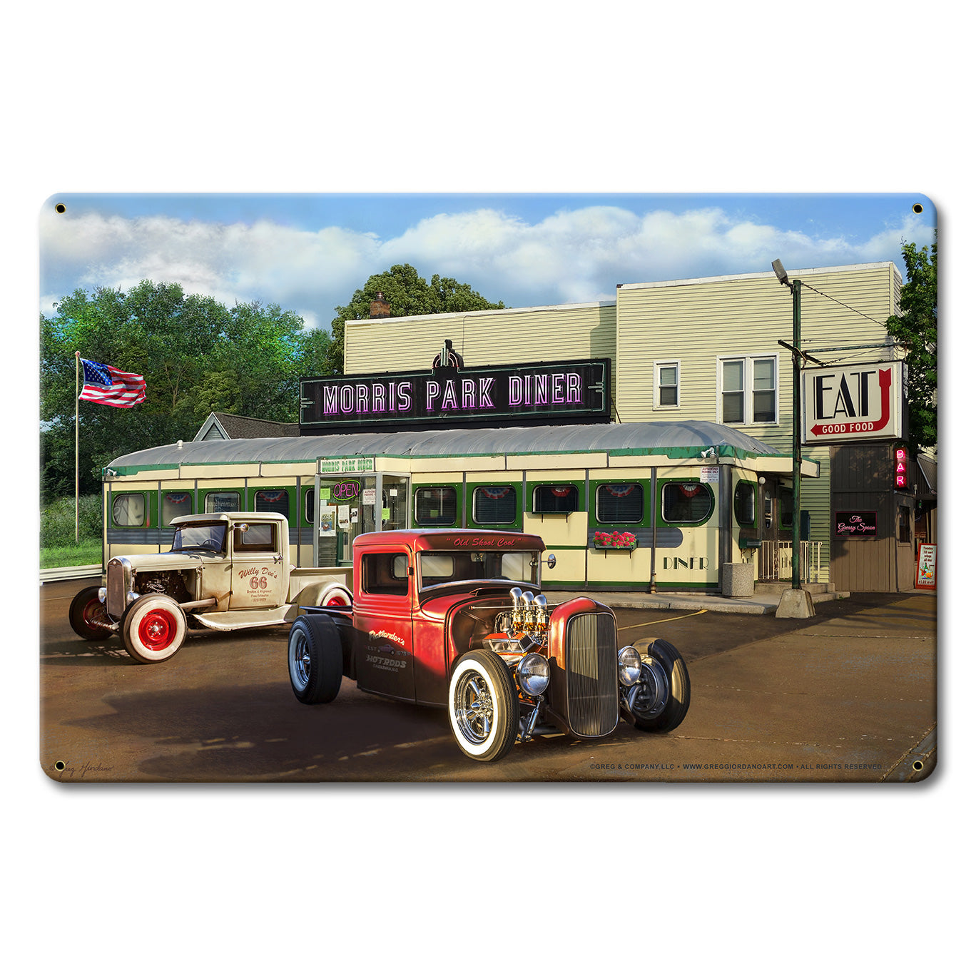 Diner And Rat Rods 18 x 12