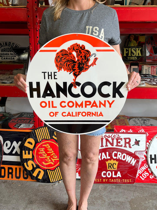 Hancock Oil Company Vintage Style Metal Sign