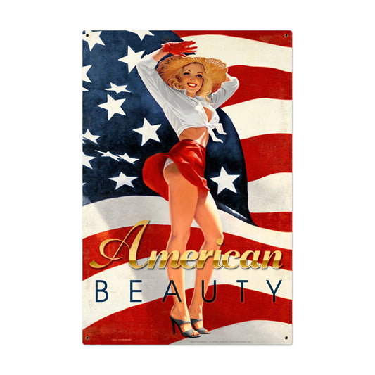 American Beauty Vintage Style Metal Sign 24 x 36