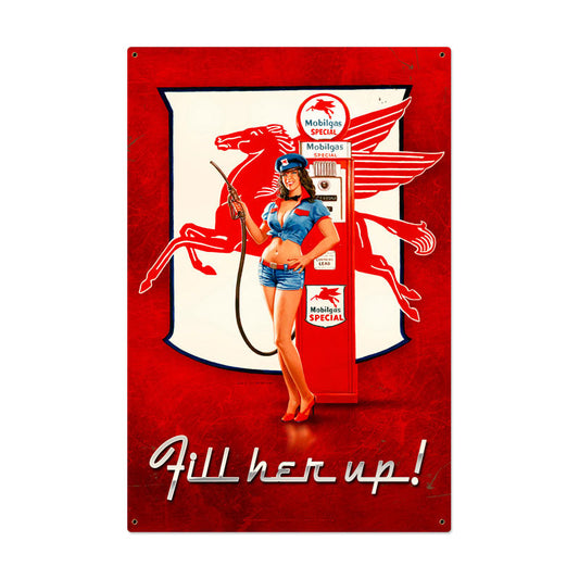 Fill Her Up Vintage Style Metal Sign 24 x 36