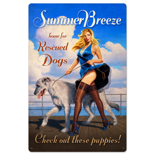 Summer Breeze Vintage Style Metal Sign 24 x 36