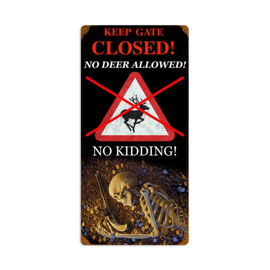 No Deer Vintage Style Metal Sign 12 x 24
