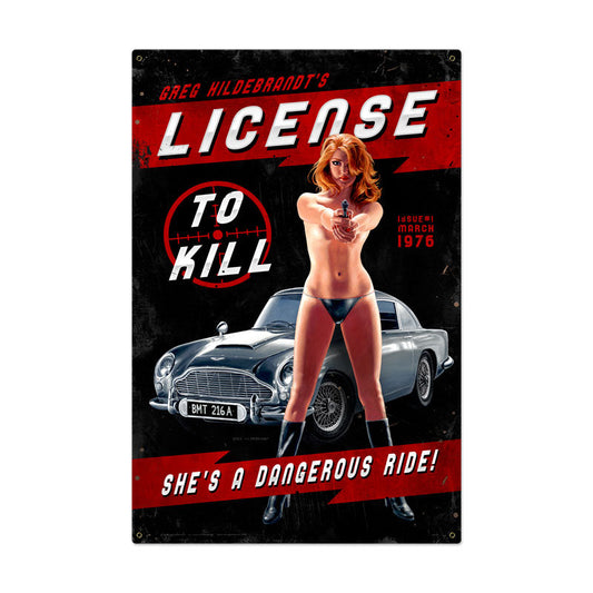 License To Kill Vintage Style Metal Sign 24 x 36
