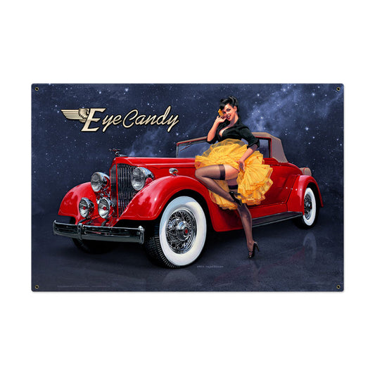 Eye Candy Vintage Style Metal Sign 36 x 24