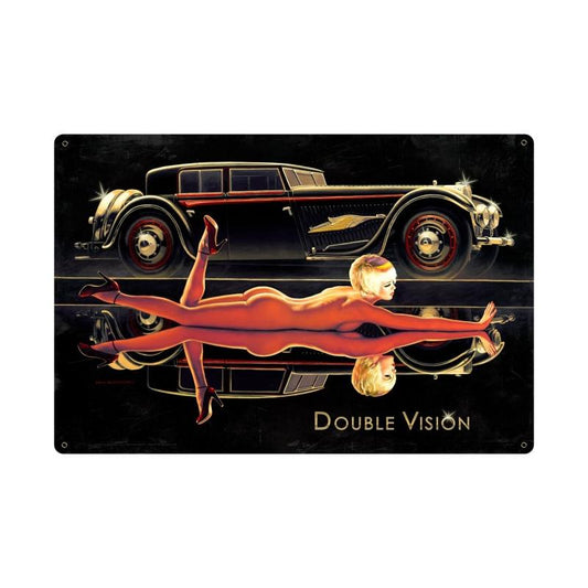 Double Vision Vintage Style Metal Sign 24 x 36