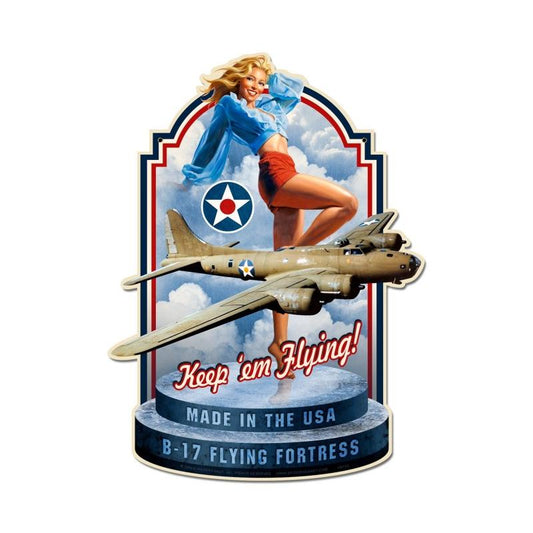 Made In The Usa B-17 Vintage Style Metal Sign 13 x 18