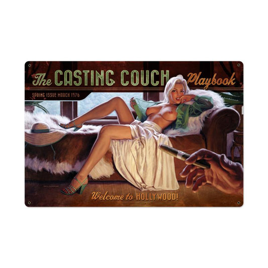 Casting Couch Vintage Style Metal Sign 36 x 24