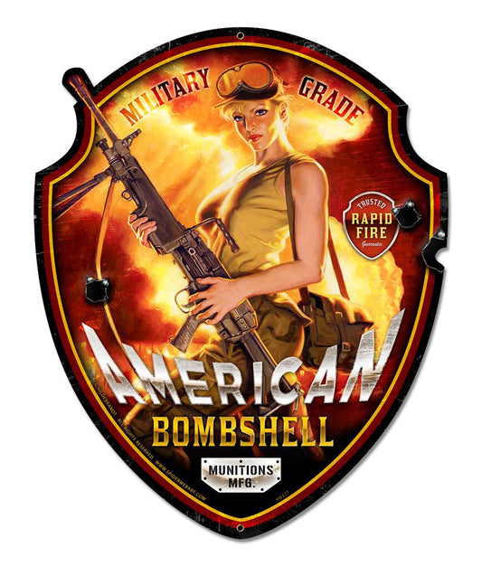 American Bombshell Vintage Style Metal Sign 14 x 17