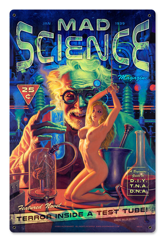 Mad Science Magazine Vintage Style Metal Sign 12 x 18