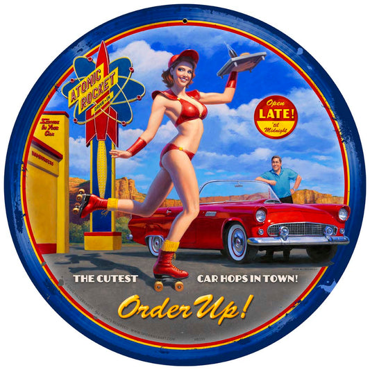 Car Hop Vintage Style Metal Sign 14 x 14