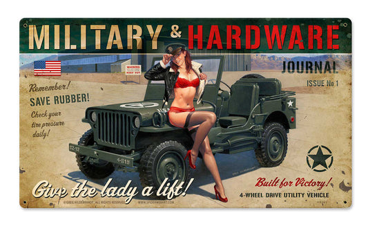 Willys Overland Jeep Vintage Style Metal Sign 8 X 14