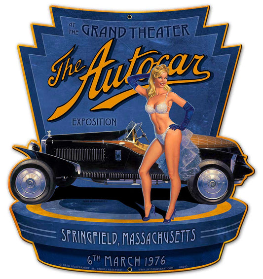 Autocar Exposition Vintage Style Metal Sign 15 x 16