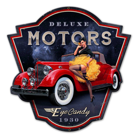 Eye Candy Motors Vintage Style Metal Sign 16 x 16