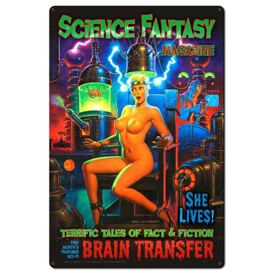 Brain Transfer Vintage Style Metal Sign 24 x 36