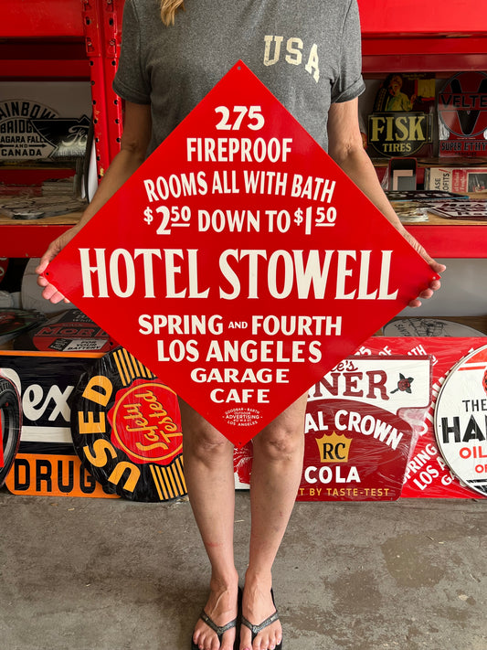 Hotel Stowell Los Angeles Vintage Style Metal Sign