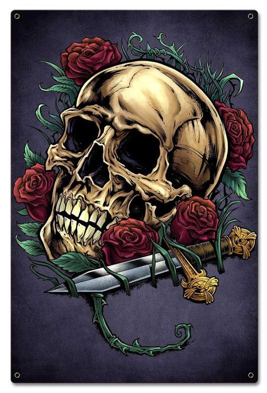 Skull Roses And Dagger 16 x 24