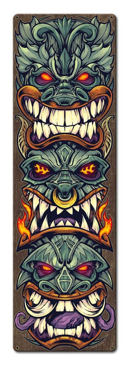 Tiki Totem Earthtones 8 x 26