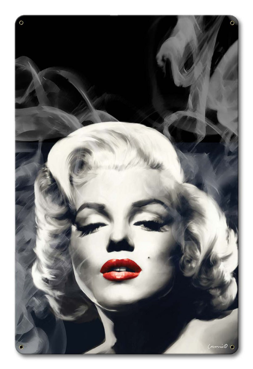 Red Lips Smokey Marilyn 12 x 18