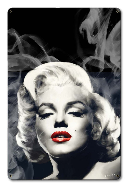 Red Lips Smokey Marilyn 12 x 18