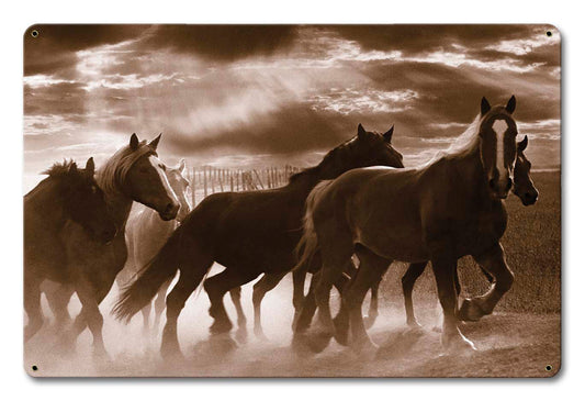 Running Horses 18 x 12