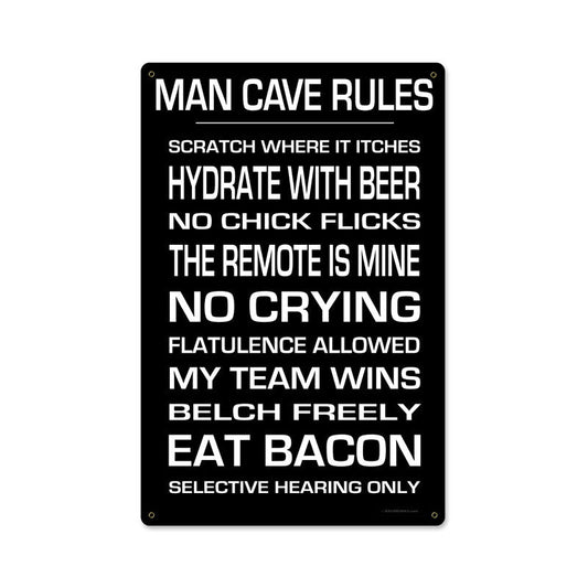 Man Cave Rules 12 x 18