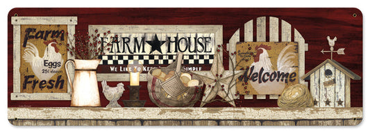 Farm House Welcome 24 x 8