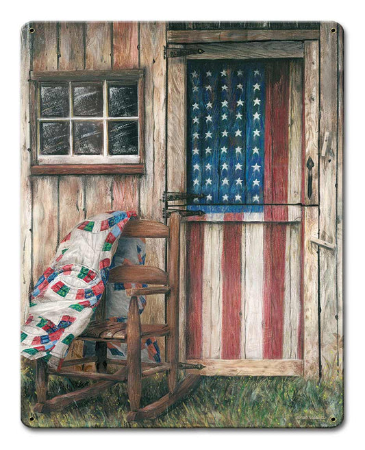 American Flag Rocking Chair 12 x 15