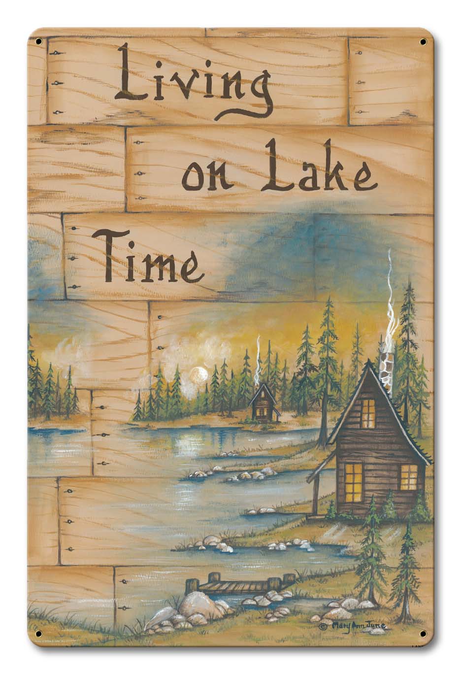 Living On Lake Time 12 x 18