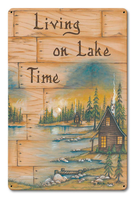 Living On Lake Time 12 x 18