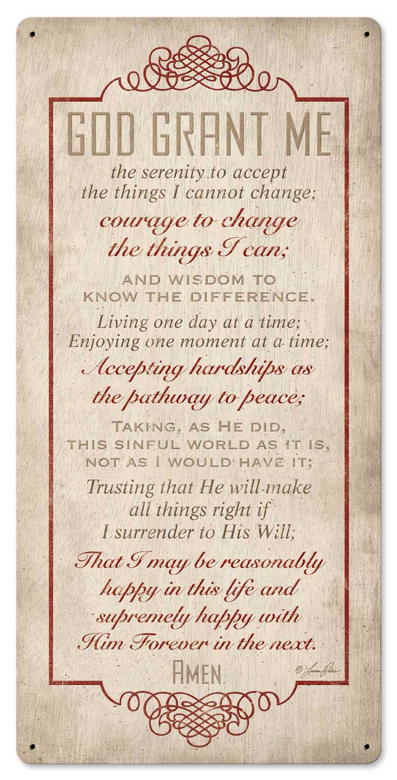 Serenity Prayer 12 x 24
