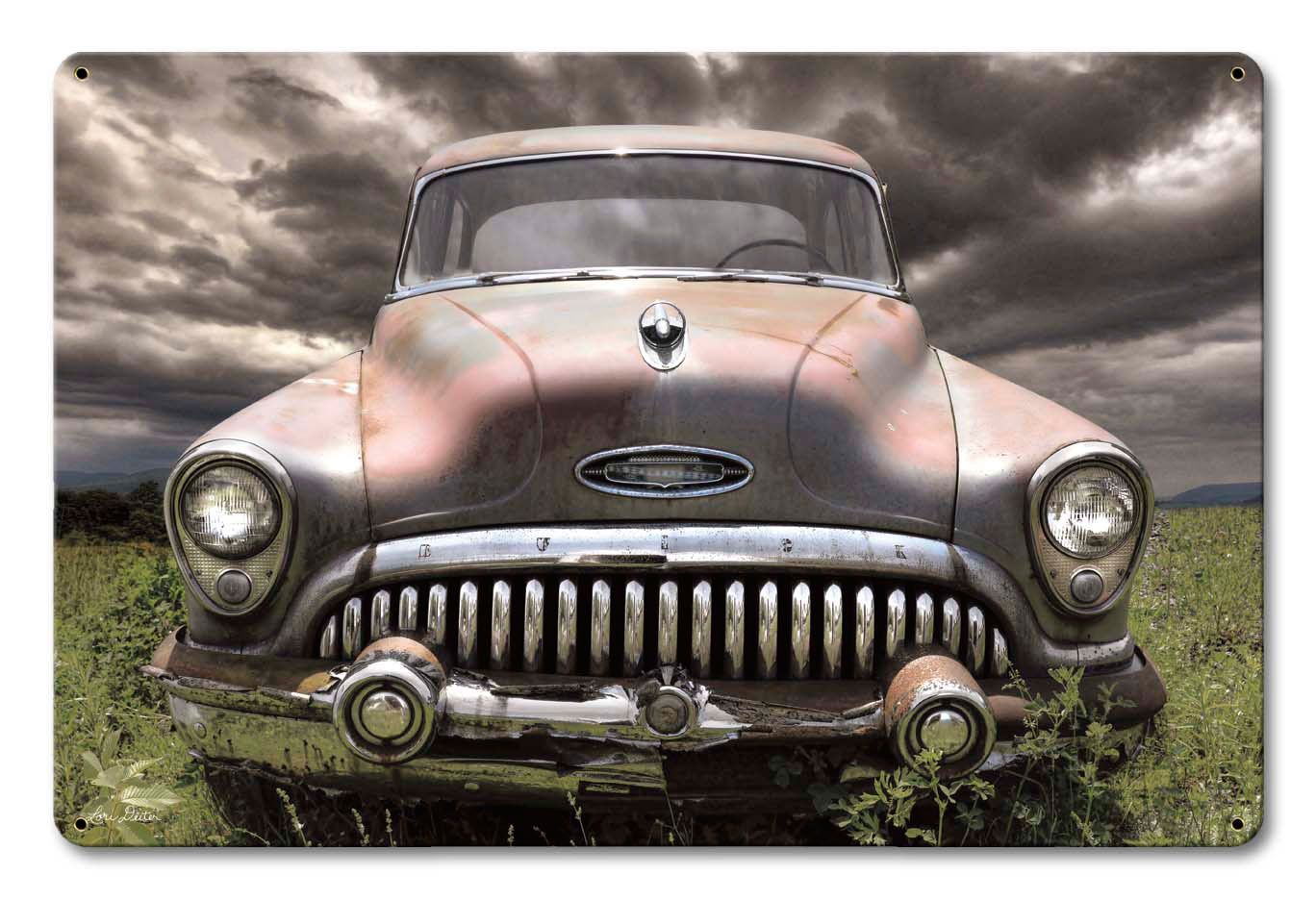 Buick In Field 18 x 12