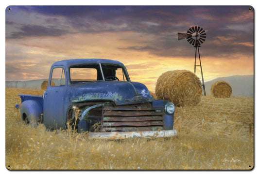 Blue Truck Windmill 36 x 24